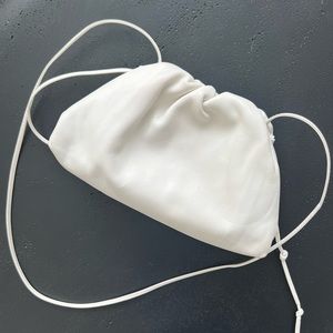 Bottega mini pouch in white calfskin